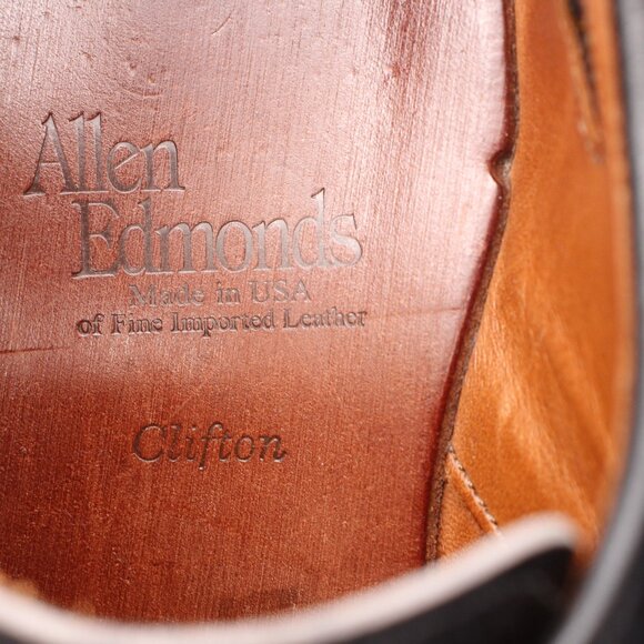Allen Edmonds Clifton Men\'s 8.5 D Black Leather Brogue Cap Toe Derby Dress Shoe main image 16